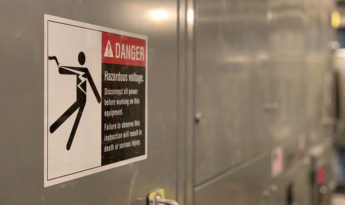 Hazardous voltage sign