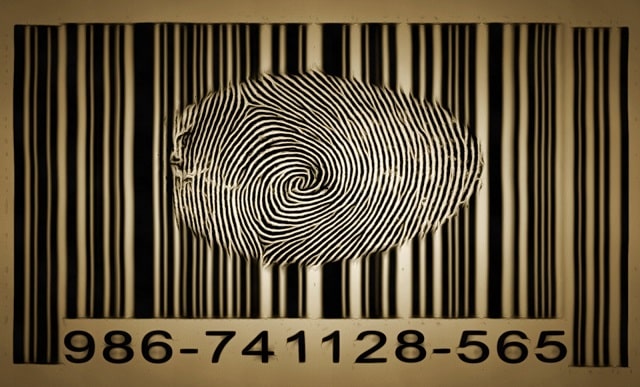 Fingerprint on a barcode label