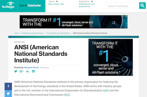 ANSI American National Standards Institute