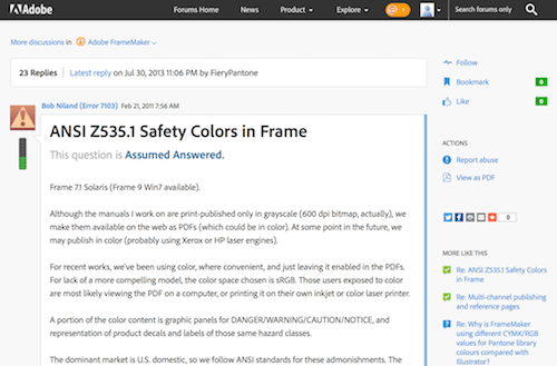 ANSI Z5351 Safety Colors in Frame