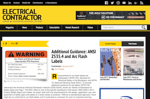 Additional Guidance ANSI Z5354 and Arc Flash Labels