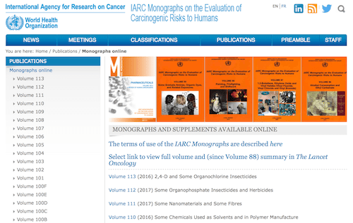 International Agency for Research on Cancer (IARC) Monographs and Supplements