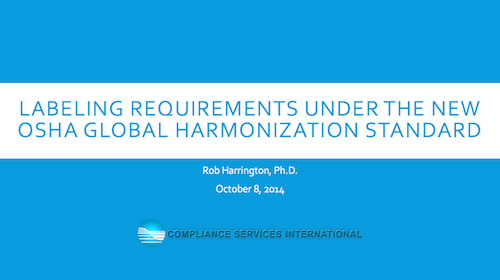 Labeling Requirements Under the New OSHA Global Harmonization Standard