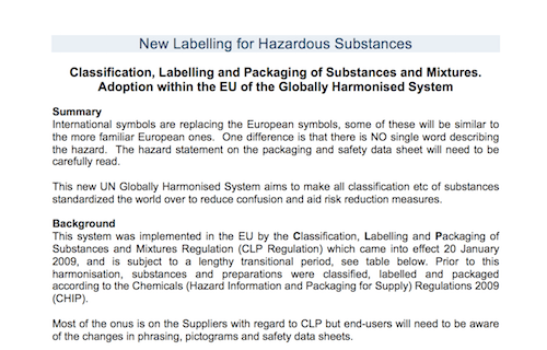 New Labelling for Hazardous Substances final