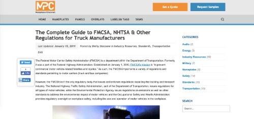 The Complete Guide to FMCSA, NHTSA & Other Regulations for Truck Manufacturers