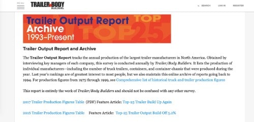 Trailer Output Report and Archive