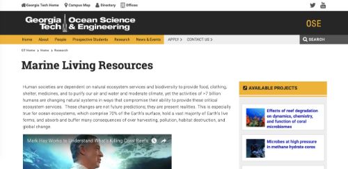 Marine Living Resources - Georgia Tech Ocean Science and Engineering