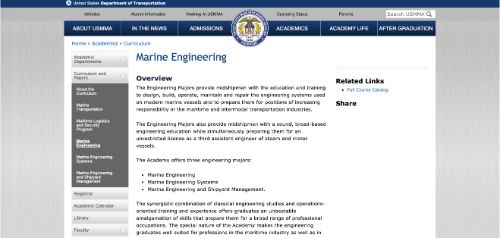 United States Department of Transportation Marine Engineering