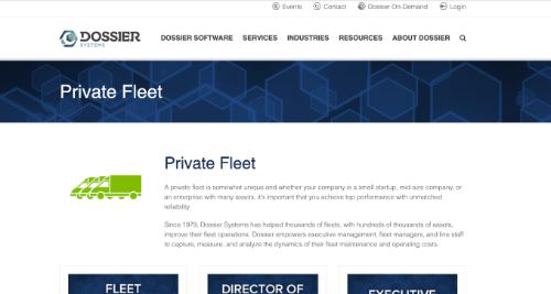 Dossier Systems Fleet Management Software for Private Fleet