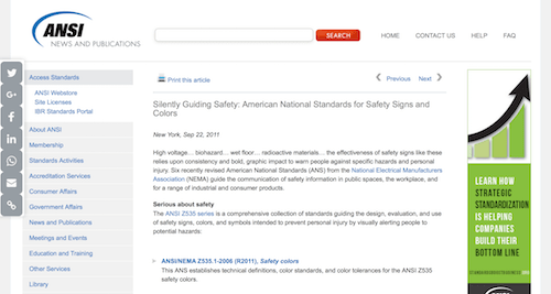 Silently Guiding Safety American National Standards for Safety Signs and Colors