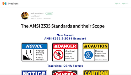 The ANSI Z535 Standards and their Scope