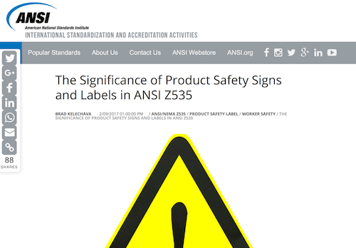 The Significance of Product Safety Signs and Labels in ANSI Z535