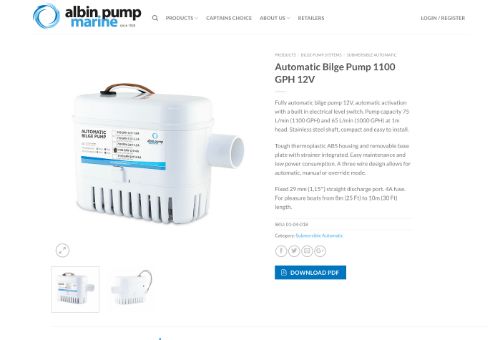 albin pump Automatic Bilge Pump 1100