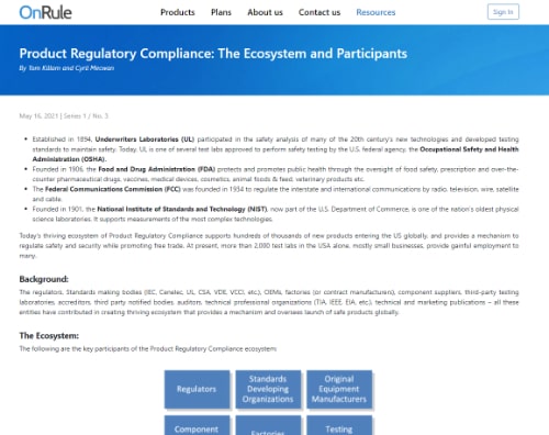 Product Regulatory Compliance: The Ecosystem and Participants