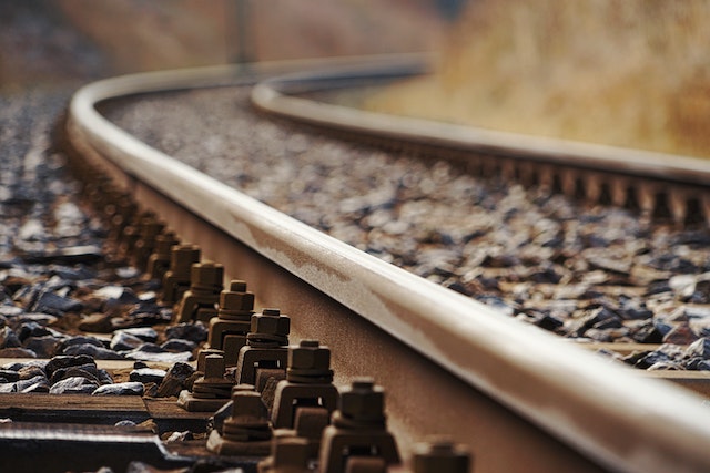 Closeup of a railway/train tracks