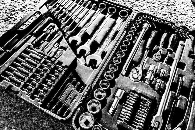 Open toolbox filled with tools