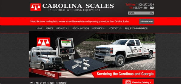 Screenshot of Carolina Scales website