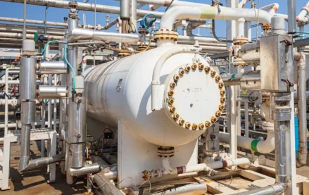 Vessel tank pressure steam gauge valves at plant pressure safety valve station.