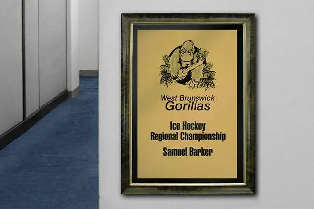 Brass plaque award